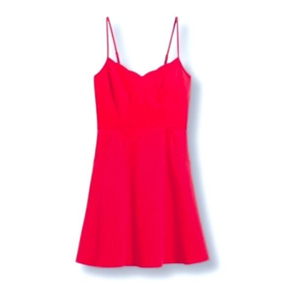 Market & Spruce Coral Scalloped Dress • Size Small - Picture 1 of 13